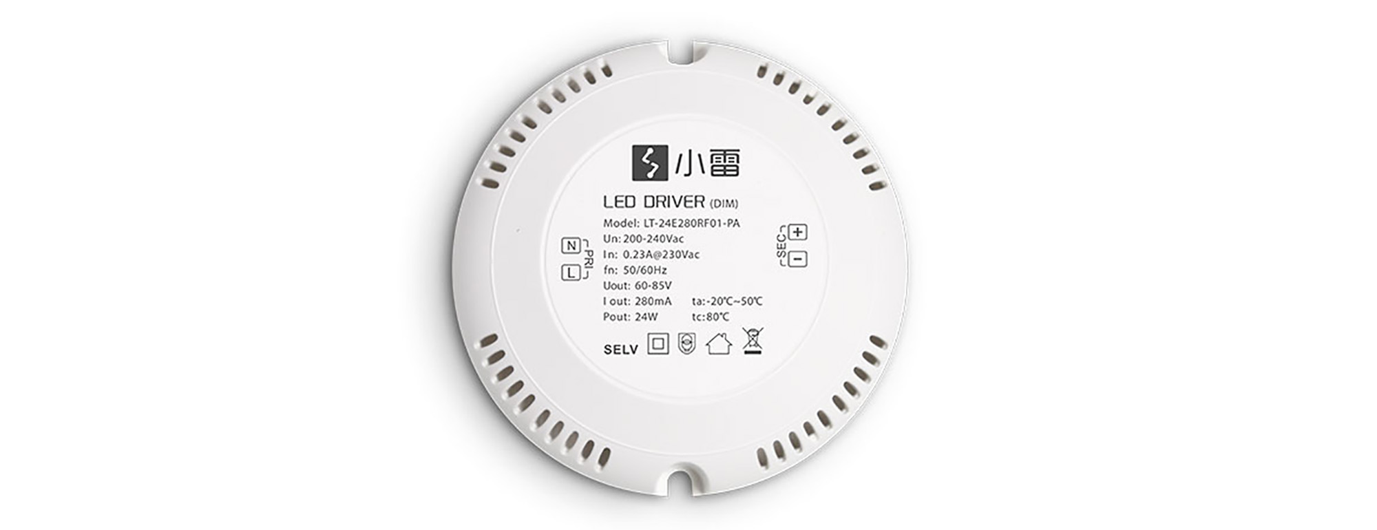 Ltech Smart Home CC Wireless Dimmable LED Driver 24W 60-85Vdc/280mA. 0-100% PWM dimming level, Support Gate way, Panel, Remote, APP Dimming, IP20. 24E280RF01-PA  LTECH Wireless Receiver